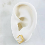 Topos Trebol Blanco 3.15gr / 1.2cm / Oro Amarillo Nac.Esp. 18K