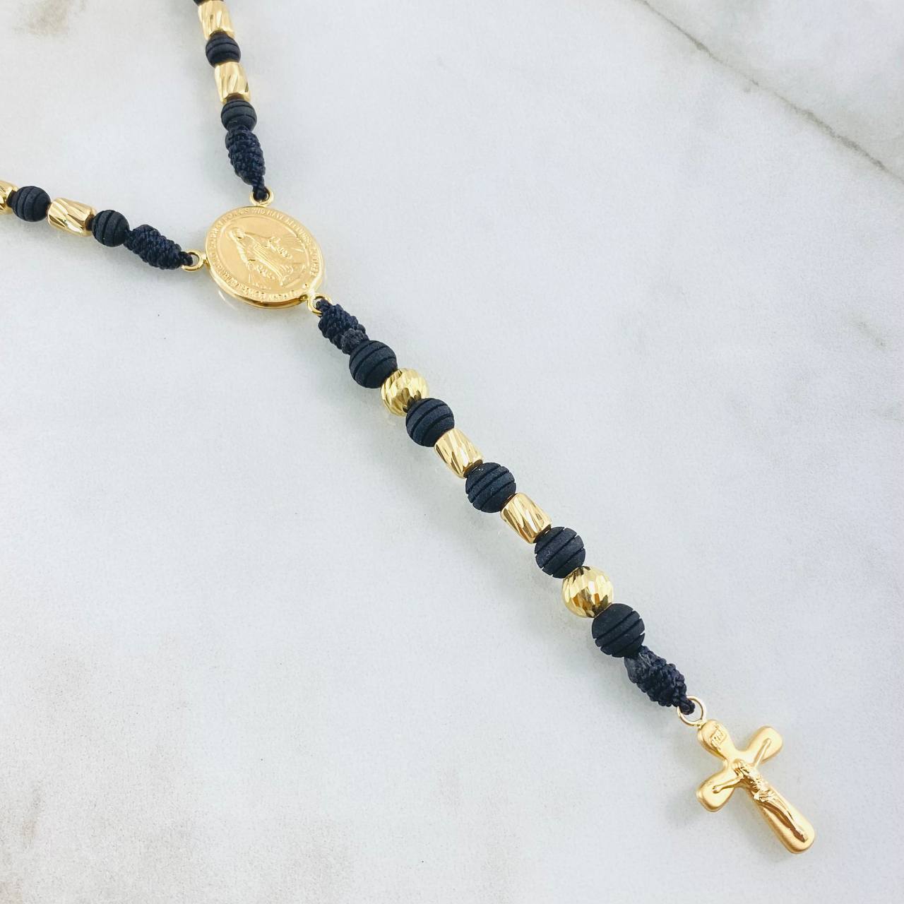 Rosario Tejido Virgen Milagrosa 6gr / 60cm / 4mm-6mm Oro Amarillo 18K