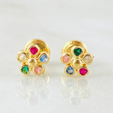 Topos Flor 5 Petalos 0.85gr / 6.3mm Oro Amarillo 18K *