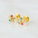 Topos Flor 5 Petalos 0.85gr / 6.3mm Oro Amarillo 18K *