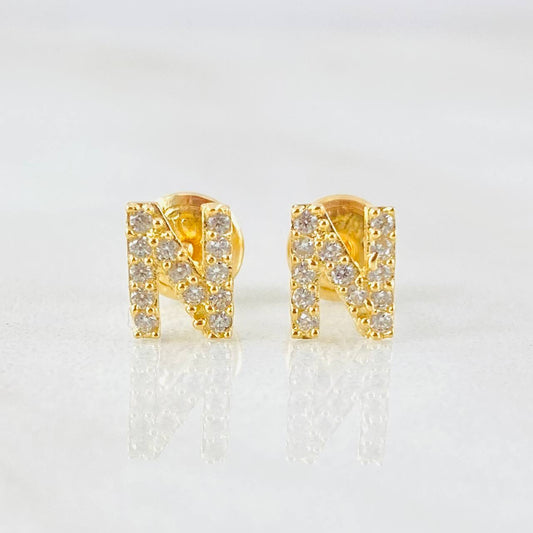 Topos Letra N 0.9gr / Oro Amarillo 18K *