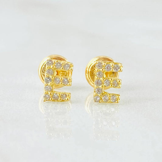 Topos Letra E 0.85gr / Oro Amarillo 18K *