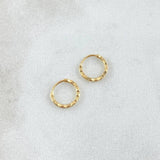Candongas Aro Rayado 0.3gr / 9mm Oro Amarillo 18K