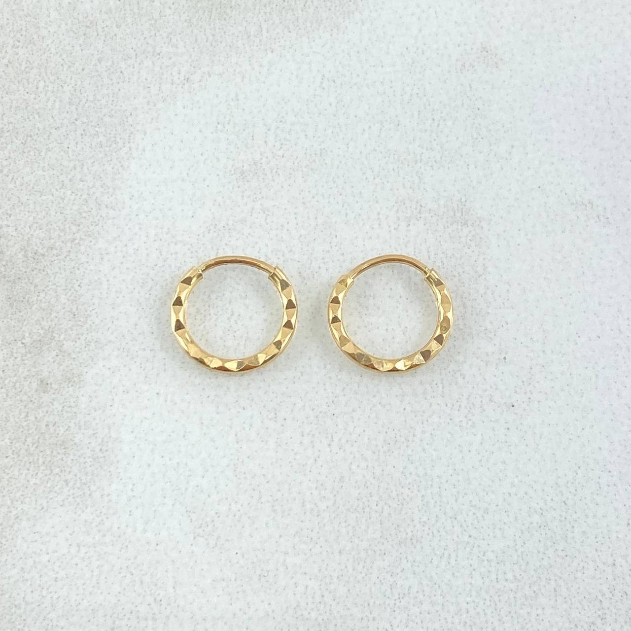 Candongas Aro Rayado 0.3gr / 9mm Oro Amarillo 18K *