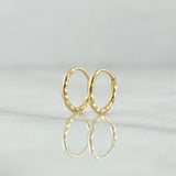 Candongas Aro Rayado 0.3gr / 9mm Oro Amarillo 18K *