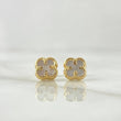 Topos Trebol VCyA 0.9gr / 7mm Nacar Blanco Punteado Oro Amarillo Nac. Esp. 18K