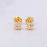Topos Estrella Diamantes 14pts 1.15g / 4.4mm Oro Amarillo 18K