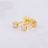 Topos Cuatro Garras Diamante 19pts 0.9g / 3.5mm Oro Amarillo 18K