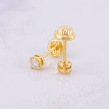 Topos Cuatro Garras Diamante 20pts 0.9g / 3.4mm Oro Amarillo 18K