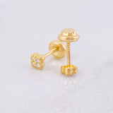 Topos Flor Trebol Esmeraldas 6pts 0.95g / 3.8mm Oro Amarillo 18K