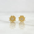Topos Flor Octagonal Filigrana 0.7gr / 6mm Circon Blanco Oro Amarillo 18K