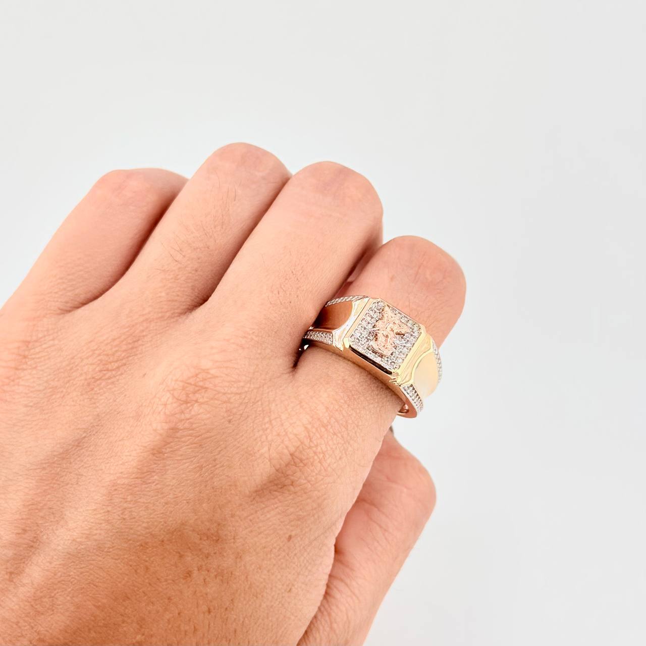 Anillo San Miguel Arcángel 9.3g / T11 3/4 Tres Oros 18K