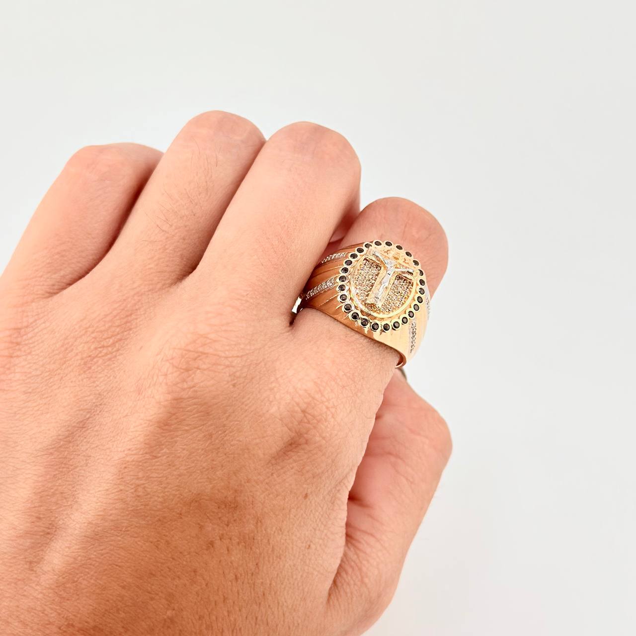 Anillo Inri 10g / T10 Dos Oros Amarillo Blanco 18K