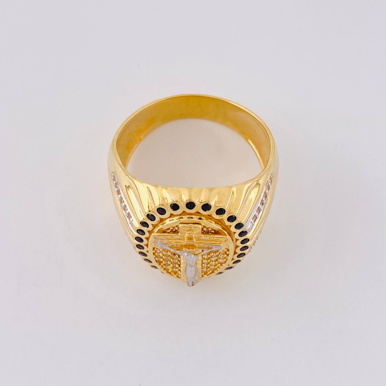 Anillo Inri 10g / T10 Dos Oros Amarillo Blanco 18K