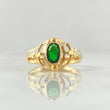 Anillo Cristo 1.45gr / T7 3/4 / Circon Verde Oro Amarillo