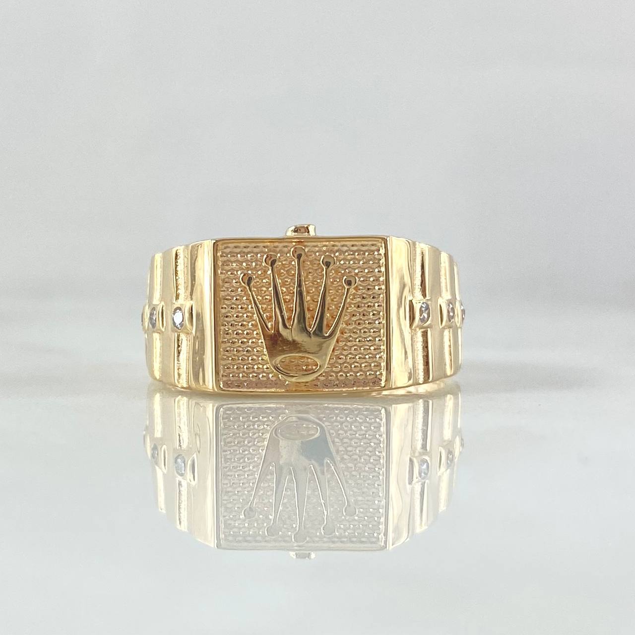 Anillo Correa Corona RX 5.7gr / T11 / Circones Blancos Oro Amarillo 18K