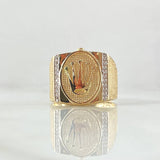 Anillo Corona RX 7gr / T11 3/4 / Circones Blancos Oro Amarillo 18K