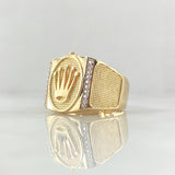 Anillo Corona RX 7gr / T11 3/4 / Circones Blancos Oro Amarillo 18K