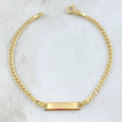 Pulso Bebé Cubano Placa Rectangular 1.8gr / 16cm / Oro Amarillo +1 18K