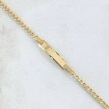 Pulso Bebé Cubano Placa Rectangular 1.8gr / 16cm / Oro Amarillo +1 18K