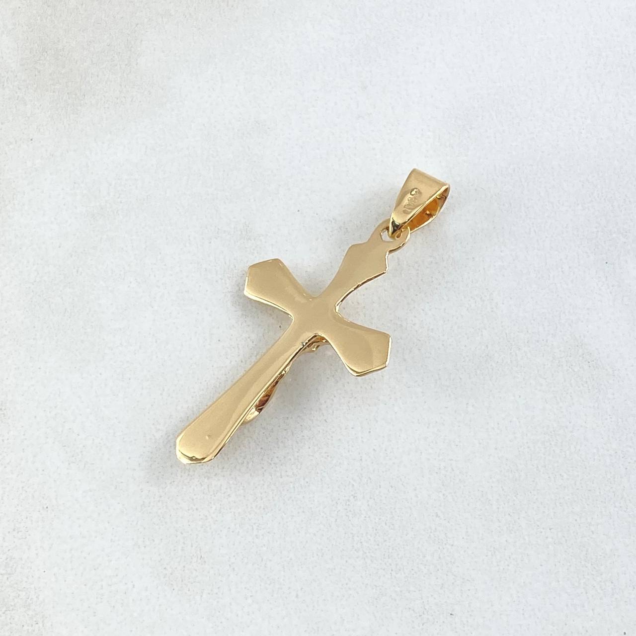 Dije Cruz Cristo 2.45gr / 4cm / Punteado Oro Amarillo 18K