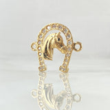 Herraje Herradura Caballo 2.65gr / 2.5cm / Circones Blancos Negro Oro Amarillo 18K