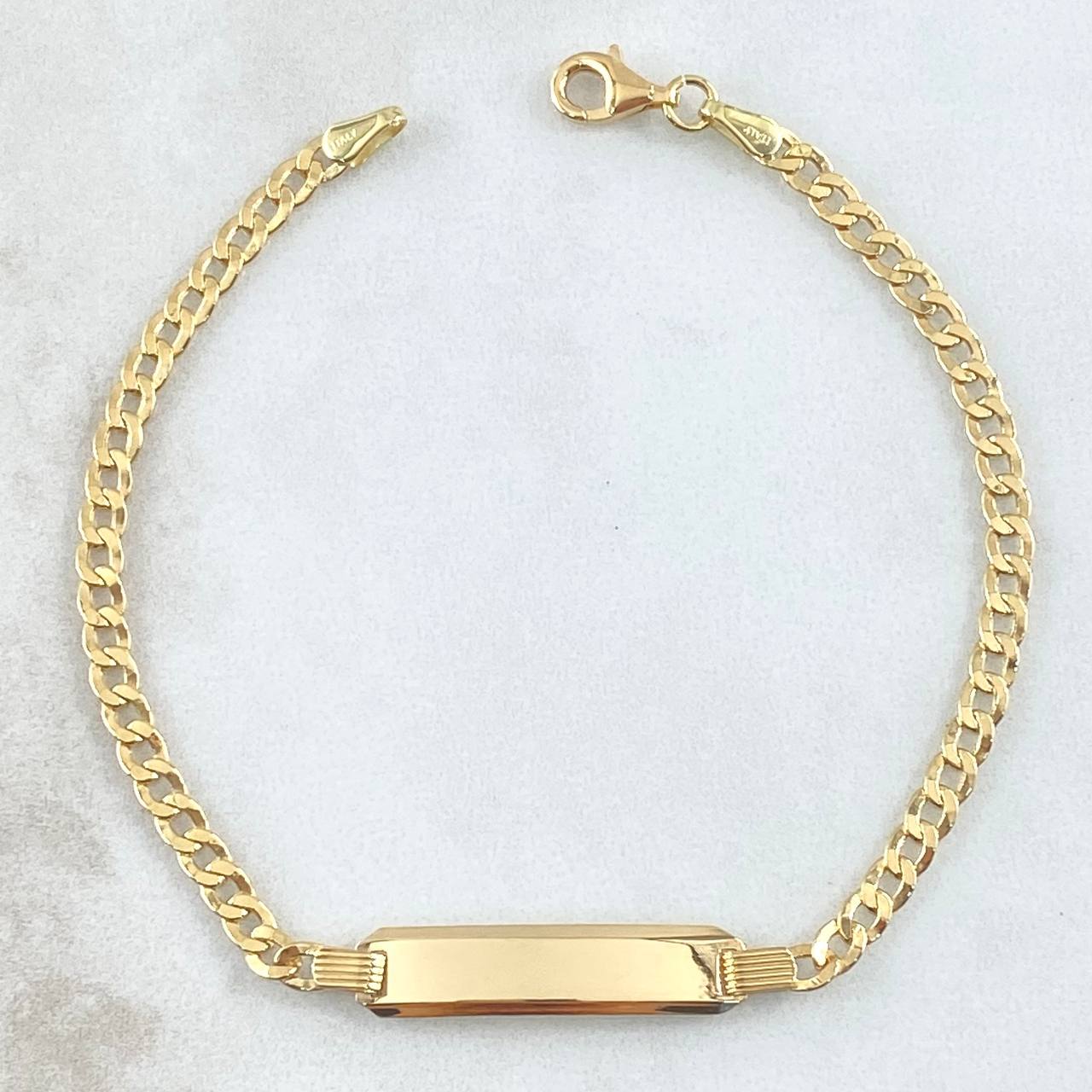 Pulso Cubano Placa Rectangular 3.6gr / 18cm / 3mm Oro Amarillo +0 18K *