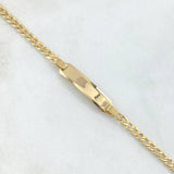 Pulso Cubano Placa Rectangular 3.6gr / 18cm / 3mm Oro Amarillo +0 18K *