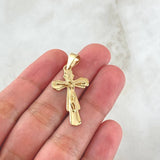 Dije Cruz Cristo 2.9gr / 3.7cm / Bordeado Oro Amarillo 18K