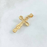 Dije Cruz Cristo 2.9gr / 3.7cm / Bordeado Oro Amarillo 18K