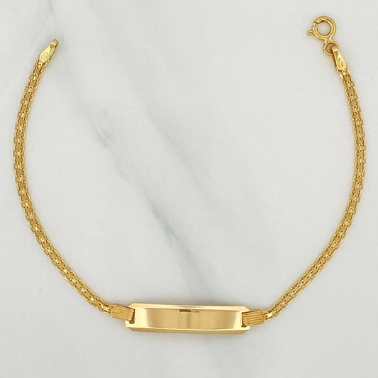 Pulso Chino Placa Rectangular 3.35 g / 17 cm / 2.2 mm Oro Amarillo 18K