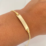 Pulso Chino Placa Rectangular 3.35 g / 17 cm / 2.2 mm Oro Amarillo 18K