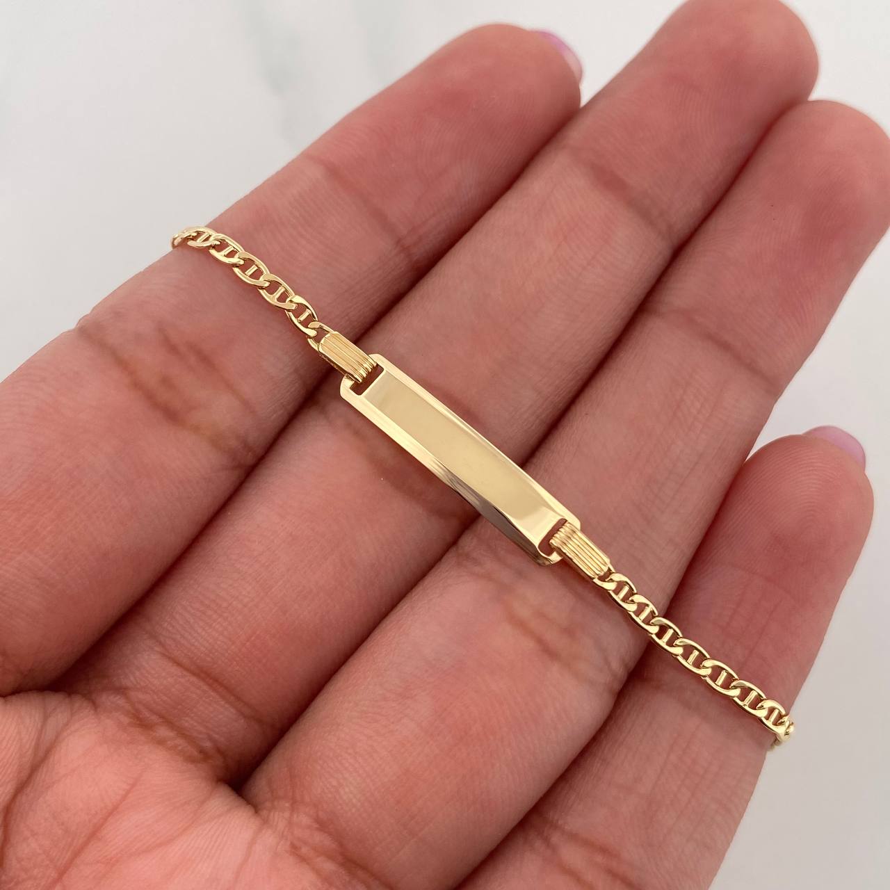 Pulso Bebé Escalera Placa Rectangular 1.65 g / 16 cm / 1.9 mm Oro Amarillo 18K