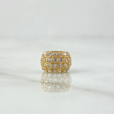 Herraje Cilindro Abultado 0.95gr / 5mm Circones Blancos Oro Amarillo 18K