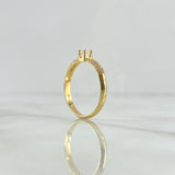 Anillo Solitario Abultado 2.35gr / T7 1/4 / Circones Blancos Oro Amarillo 18K