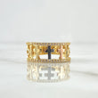 Anillo Tres Cruces 3.8gr / T7 / Circones Blancos Tres Oros 18K