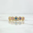 Anillo Circulos Tupidos 2.4gr / T6 3/4 / Circones De Colores Oro Amarillo 18K