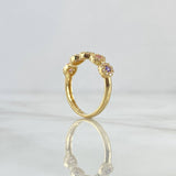 Anillo Circulos Tupidos 2.4gr / T6 3/4 / Circones De Colores Oro Amarillo 18K