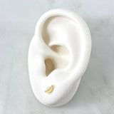 Topos Hoja 0.7gr / 8mm Circones Blancos  Oro Amarillo 18K *