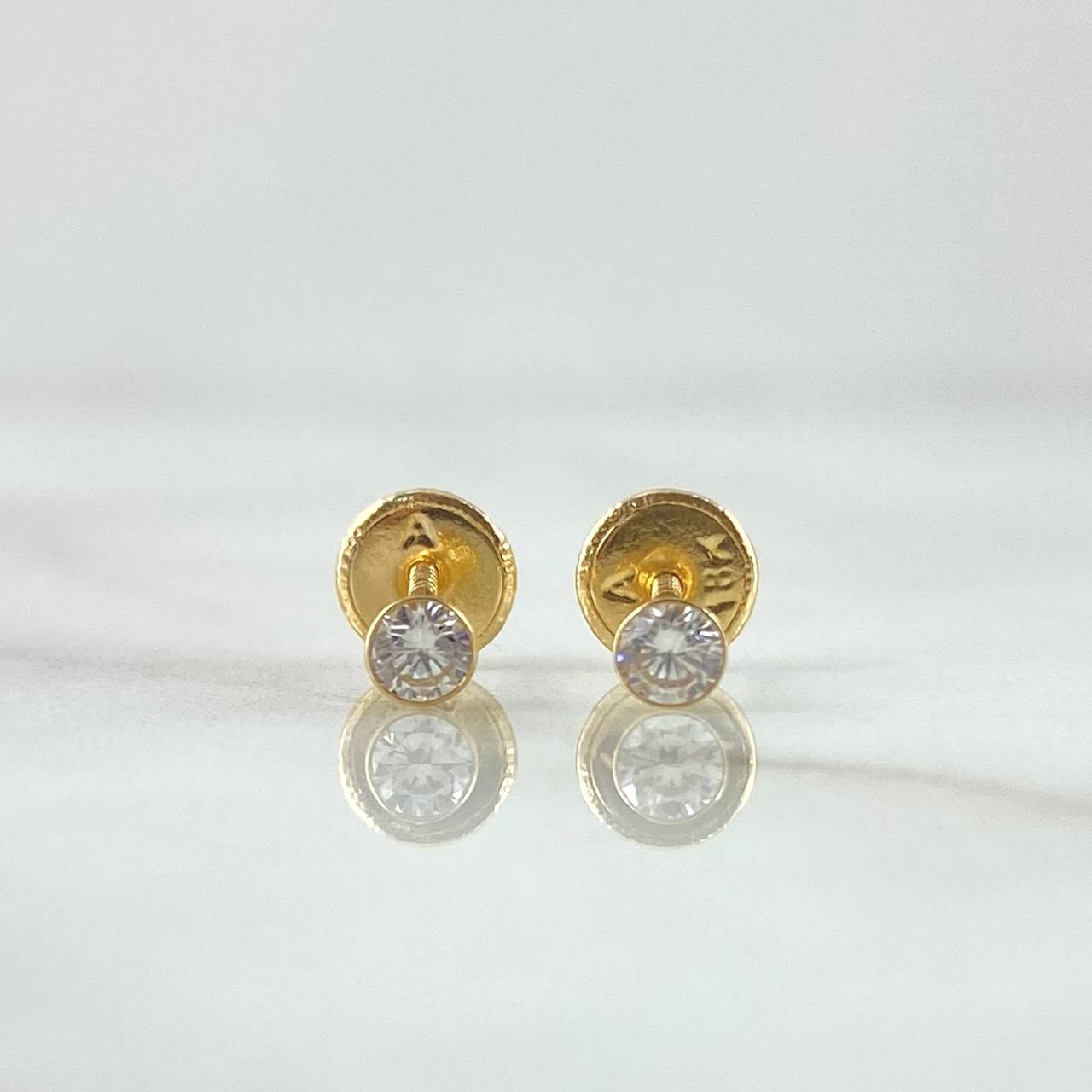 Topos Bisel 0.6gr / 4mm Circon Blanco Oro Amarillo 18K ©