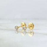 Topos Bisel 0.45gr / 3mm Circones Blancos Oro Amarillo 18K *