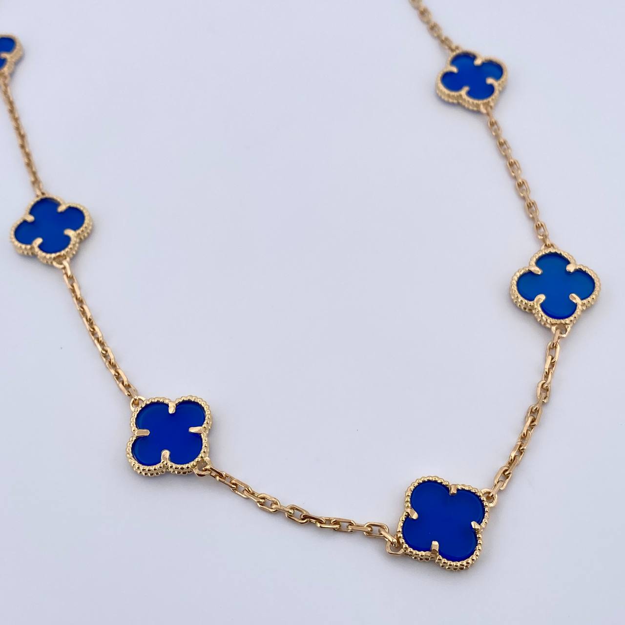 Cadena Aro Seguido Trebol 31.7gr / 68.3cm / 1.9mm Lapislazuli Oro Amarillo Nac.Esp. 18K &
