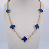 Cadena Aro Seguido Trebol 31.7gr / 68.3cm / 1.9mm Lapislazuli Oro Amarillo Nac.Esp. 18K &