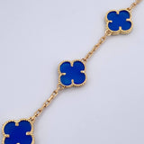 Pulso Aro Seguido Trebol 11.15gr / 19.2cm / 2mm Lapislazuli Oro Amarillo Nac.Esp. 18K &