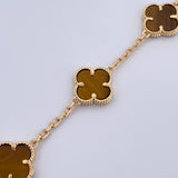 Pulso Aro Seguido Trebol 11gr / 19.2cm / 2mm Ojo De Tigre Oro Amarillo Nac.Esp. 18K &