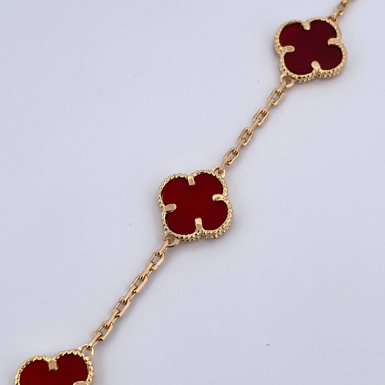Pulso Aro Seguido Trebol 10.7gr / 21cm / 1.9mm Agata Oro Amarillo Nac.Esp. 18K &
