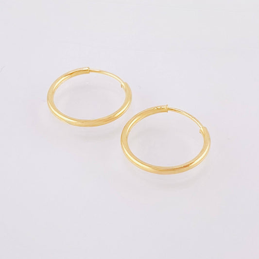 Candongas Aro Liso 0.55 g / 1.3 cm Oro Amarillo 18K