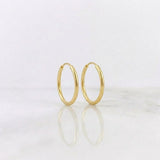 Candongas Aro Liso 0.55 g / 1.3 cm Oro Amarillo 18K