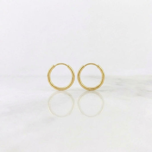 Candongas Aro Liso 0.4 g / 1 cm Oro Amarillo 18K