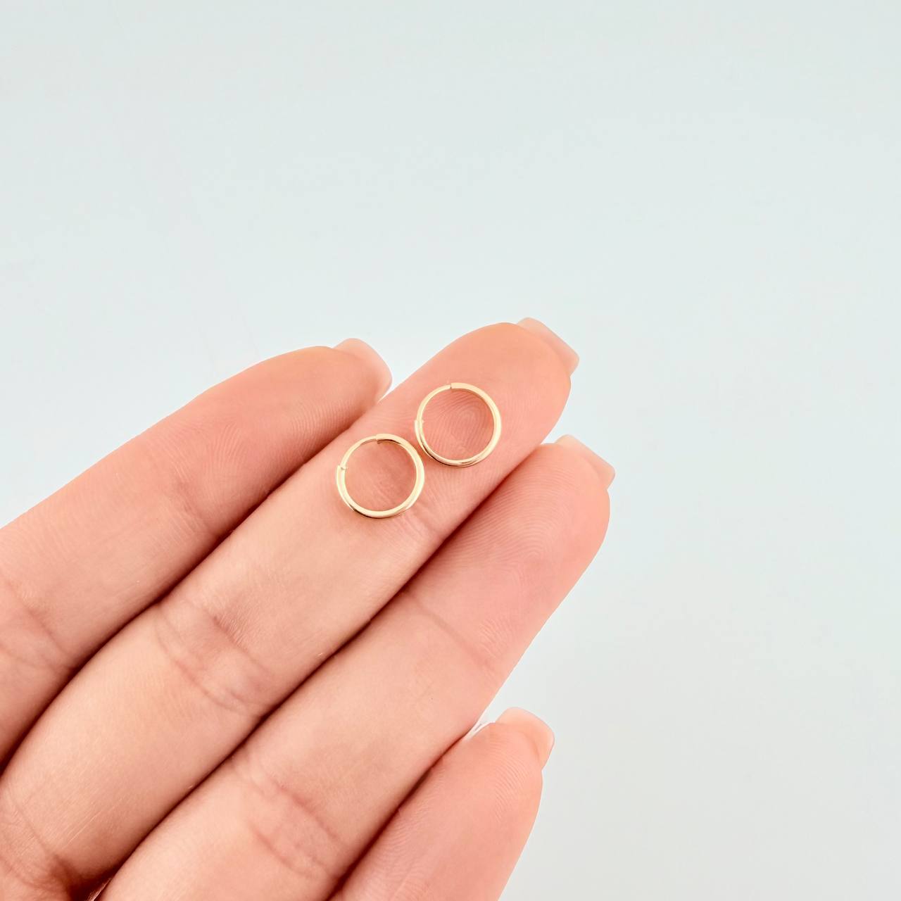 Candongas Aro Liso 0.4 g / 0.9 cm Oro Amarillo 18K